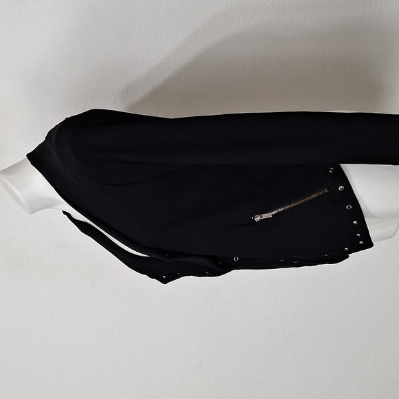 Lysse Black Jory Metal Grommet Trim Biker Grunge Open Front Moto Jacket Size S - Picture 5 of 10